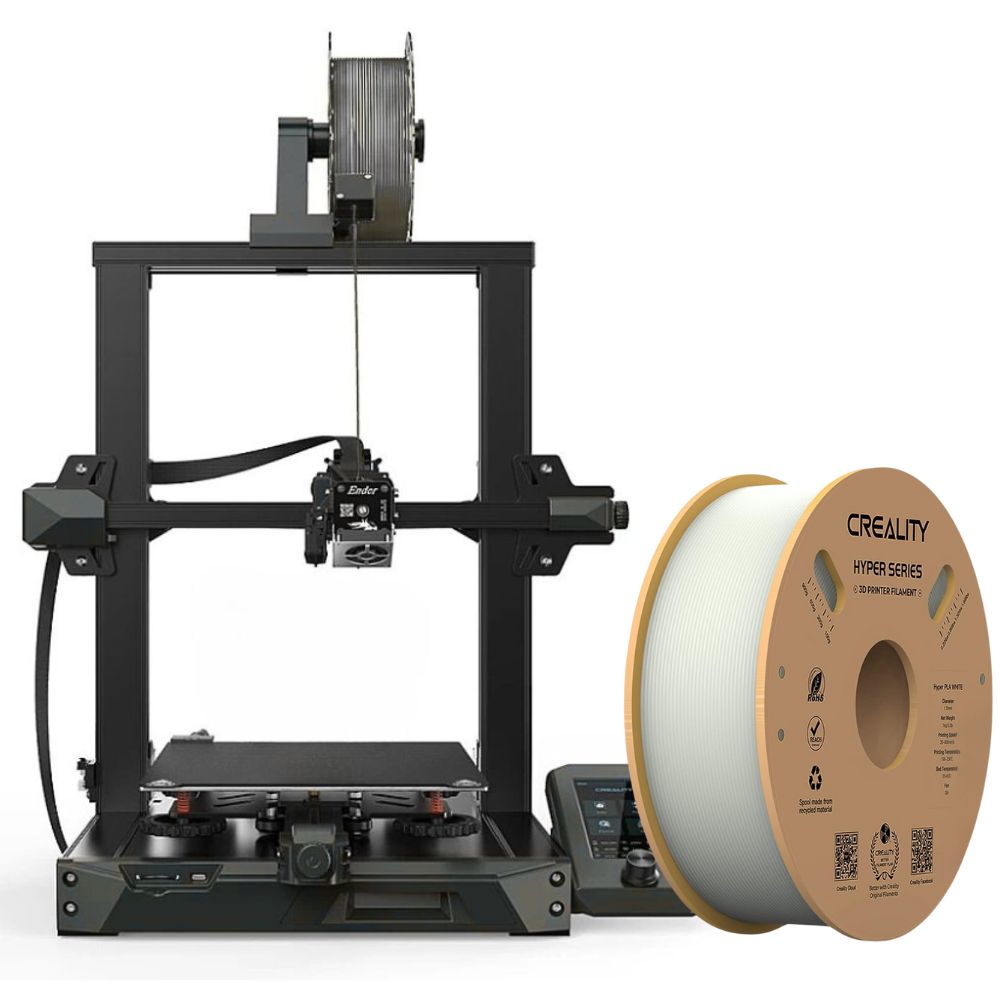 Creality Ender-3 S1 3D Printer + Hyper Series PLA 3D Printing Filament (White) - Combo Offer